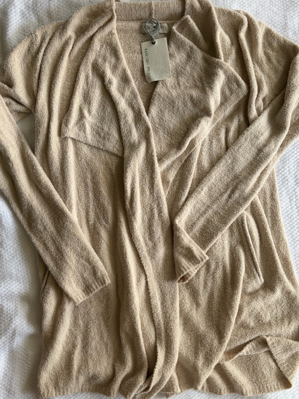 BAREFOOT DREAMS-CozyChic Lite Island Wrap Cardigan Bisque Sz XS NWT